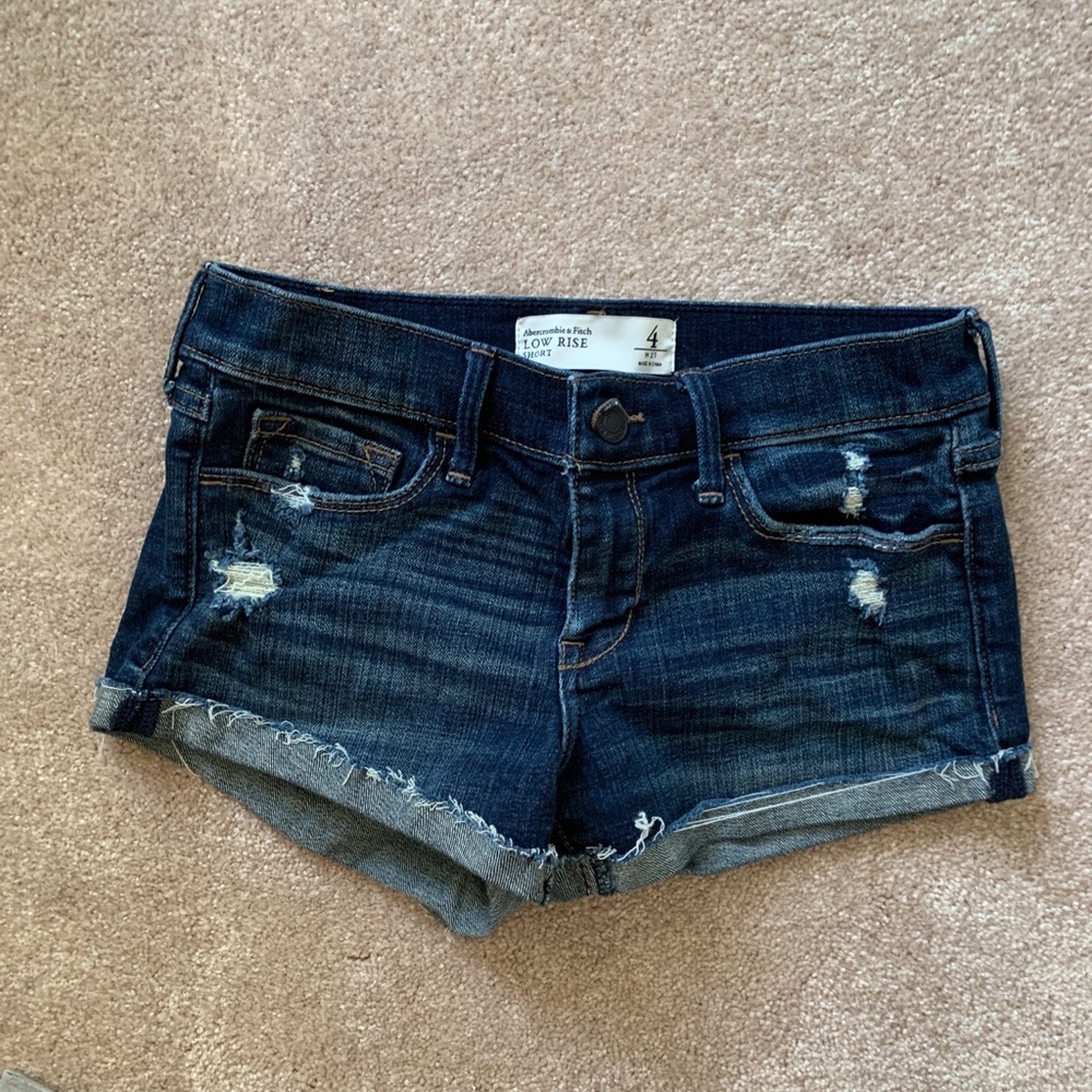 Abercrombie cuffed jean short shorts